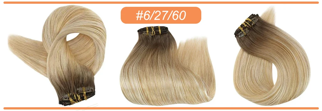 Full Shine Human Hair Extensions Clip in Hair Extensions Remy Hair 7PCS 105g Double Weft Hair Extensions Human Hair For Woman