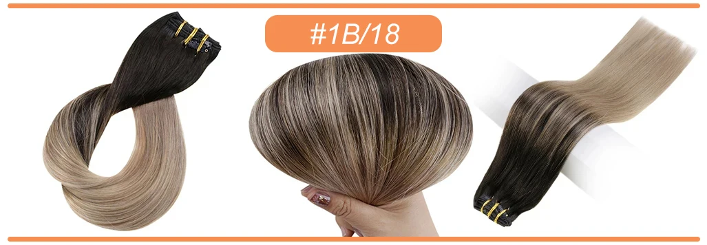 Full Shine Human Hair Extensions Clip in Hair Extensions Remy Hair 7PCS 105g Double Weft Hair Extensions Human Hair For Woman