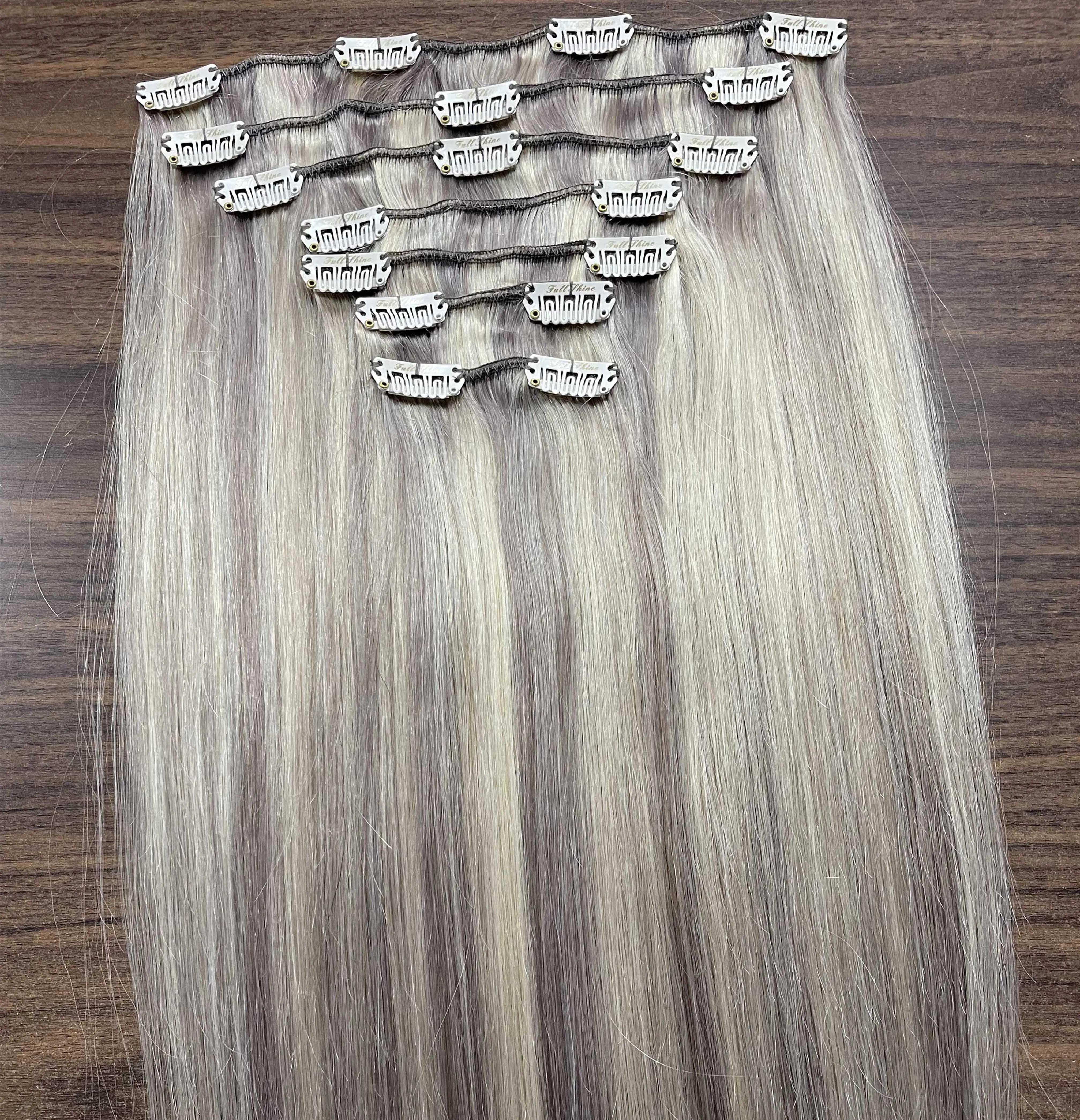 Full Shine Human Hair Extensions Clip in Hair Extensions Remy Hair 7PCS 105g Double Weft Hair Extensions Human Hair For Woman
