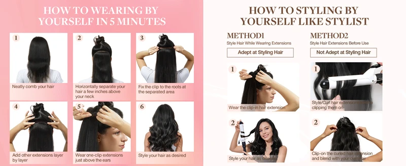 Brown Clip In Hair Extensions Real Human Hair Brazilian For Women Straight Hair 8pcs 120gram Remy Human Hair Thick Silky  Soft