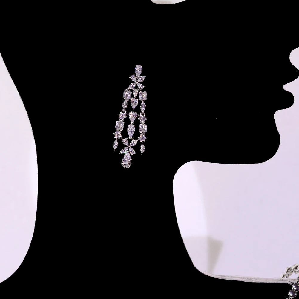 New Design Nigeria 2pcs Bridal Zirconia Jewelry Sets For Women Party ,Luxury Dubai   Wedding CZ Necklaces Accessory Girl Gift