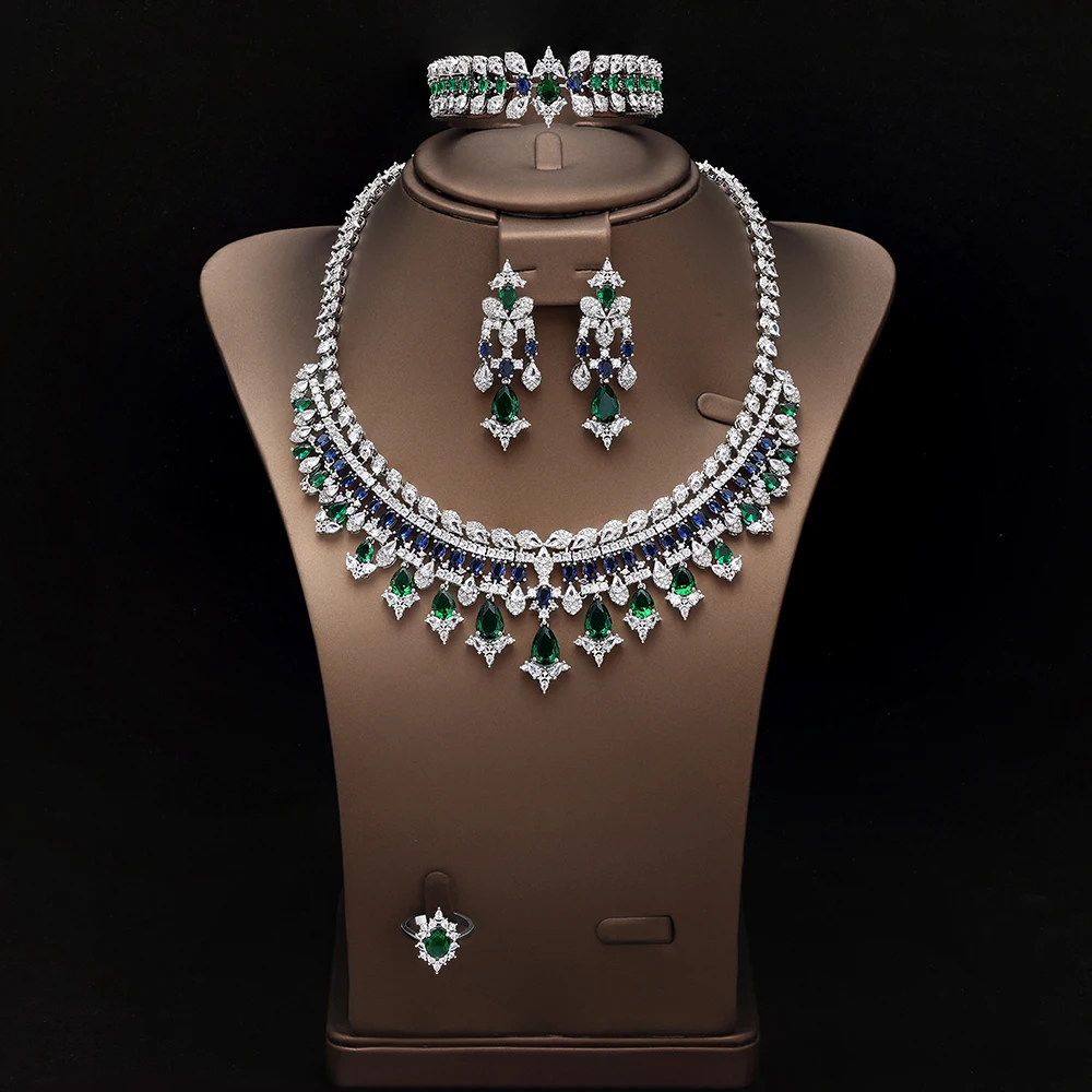 Women's necklace set cubic zirconia bridal jewelry Dubai wedding engagement party holiday jewelry accessories Women's necklace set cubic zirconia bridal jewelry Dubai wedding engagement party holiday jewelry accessories