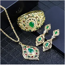 Sunspicems Arabic Jewelry Sets Morocco Choker Necklace Dangler Earring Bracelet Ring Gold Color Ethnic Women Charm Bijoux
