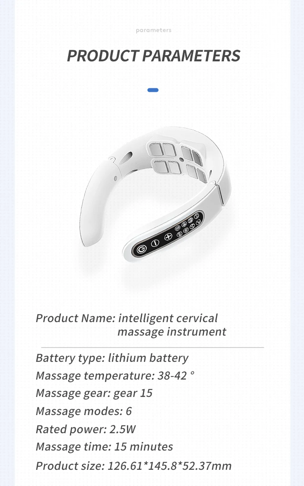 Electric Neck Massager EMS Pulse Rechargeable USB Cervical Traction Therapy Massage Stimulator Pain Relief Heating Function