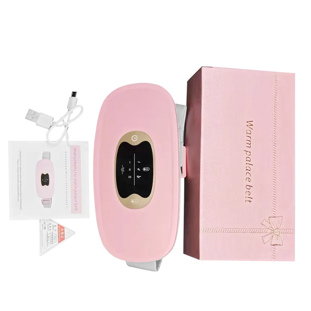 Electric Period Cramp Massager Vibrating Heating Belt for Menstrual Waist Stomach Abdominal Warm Palace Belt