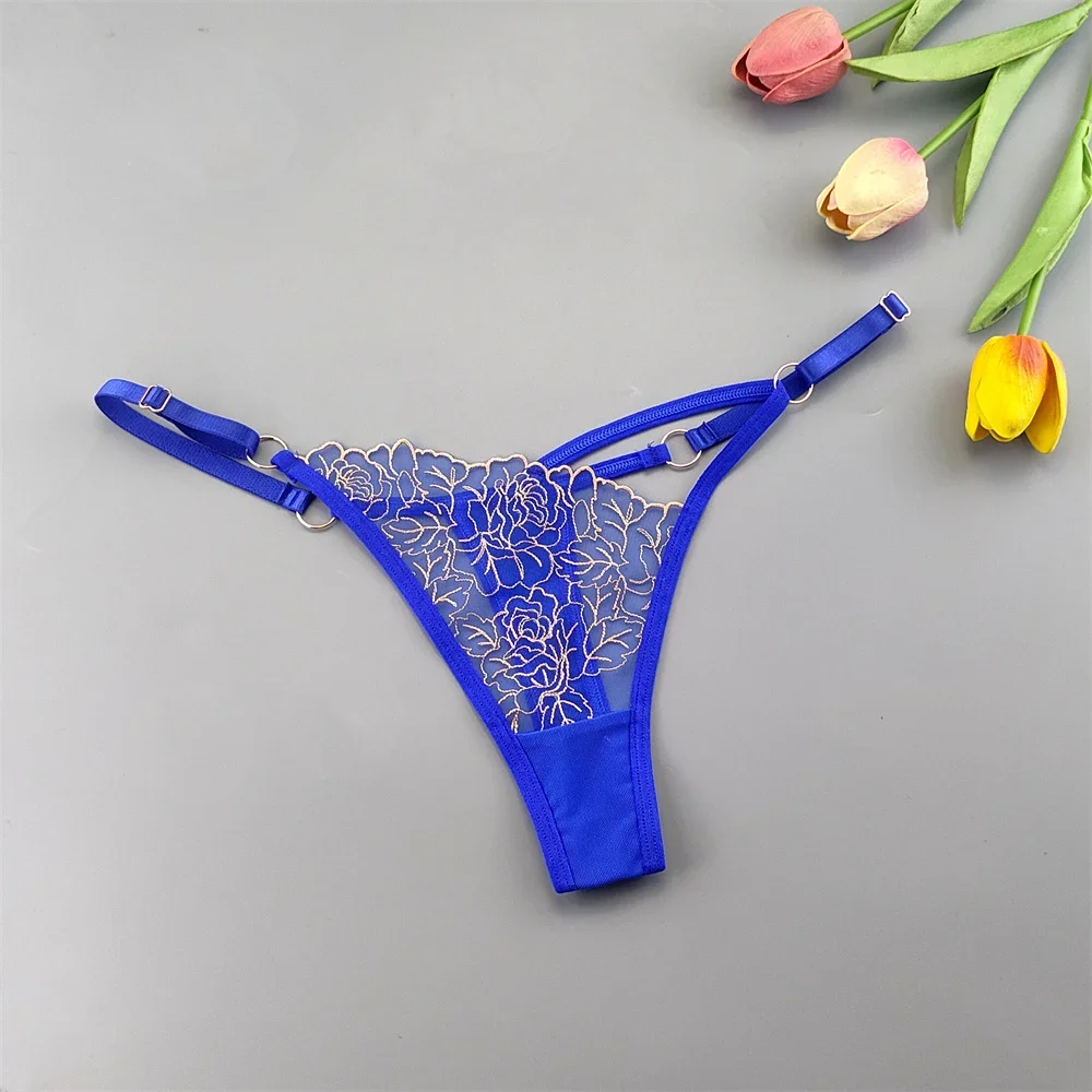 3pcs Sexy Adjustable T-Back Lace Panties Sheer Hollow-Out V-Shaped Women's Thong for Bodycon Outfits & Special Occasions
