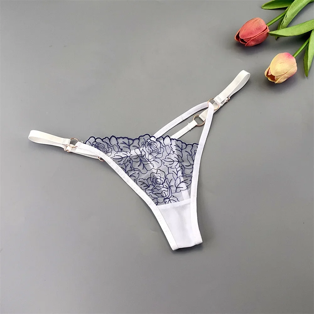 3pcs Sexy Adjustable T-Back Lace Panties Sheer Hollow-Out V-Shaped Women's Thong for Bodycon Outfits & Special Occasions