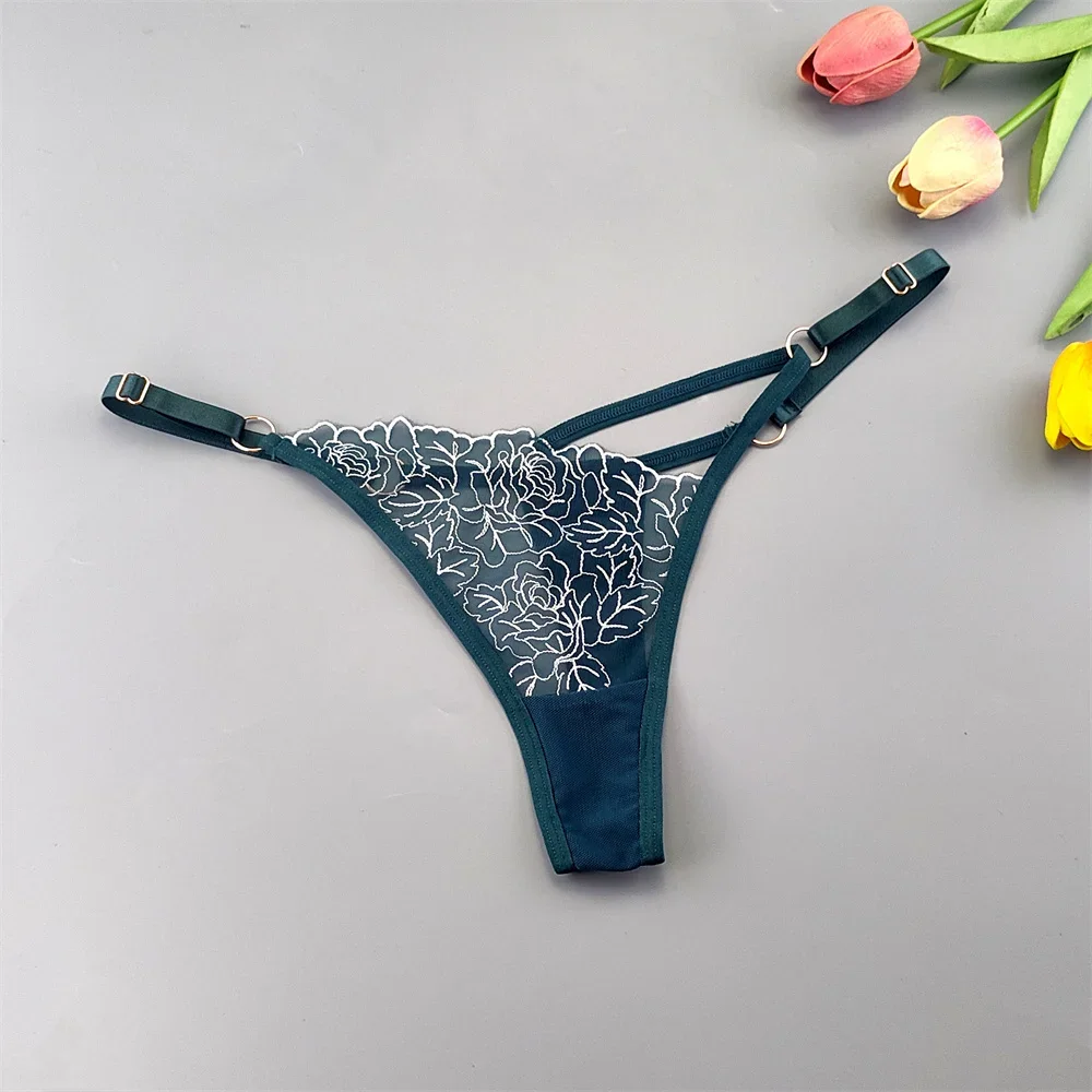 3pcs Sexy Adjustable T-Back Lace Panties Sheer Hollow-Out V-Shaped Women's Thong for Bodycon Outfits & Special Occasions