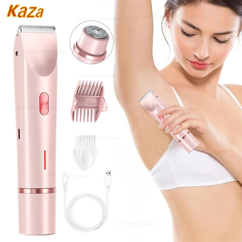 A Model Girl is shaving her under arm hair by electric trimmer