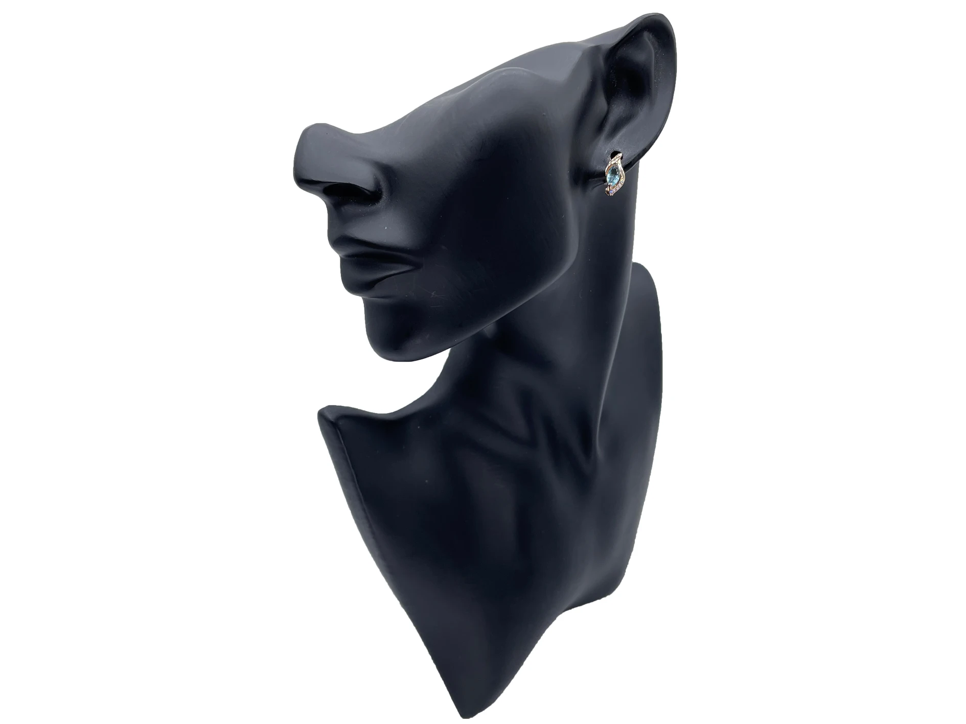 Fashion Exclusive 585 Rose Gold/Rhodium Light Blue Natural Zircon Jewelry Beautiful Bride Delicate Unique Earrings