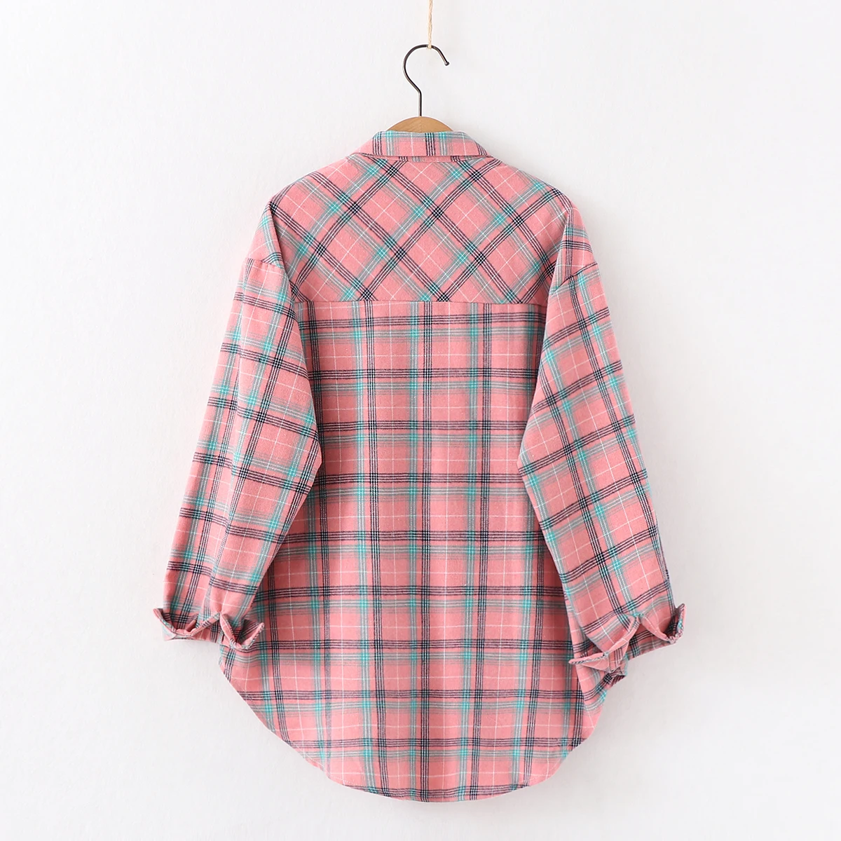 Fresh Flannel Plaid Shirt Women 2025 New Female Blouses and Tops Cotton Loose Long Sleeve Casual Shirts Fine Women's Clothes Fresh Flannel Plaid Shirt Women 2025 New Female Blouses and Tops Cotton Loose Long Sleeve Casual Shirts Fine Women's Clothes