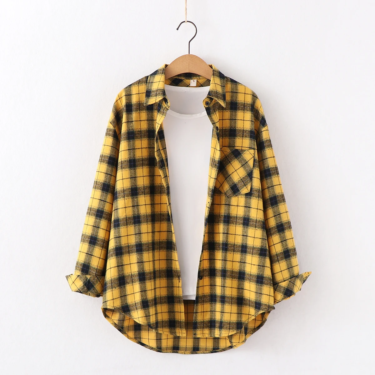 Fresh Flannel Plaid Shirt Women 2025 New Female Blouses and Tops Cotton Loose Long Sleeve Casual Shirts Fine Women's Clothes Fresh Flannel Plaid Shirt Women 2025 New Female Blouses and Tops Cotton Loose Long Sleeve Casual Shirts Fine Women's Clothes