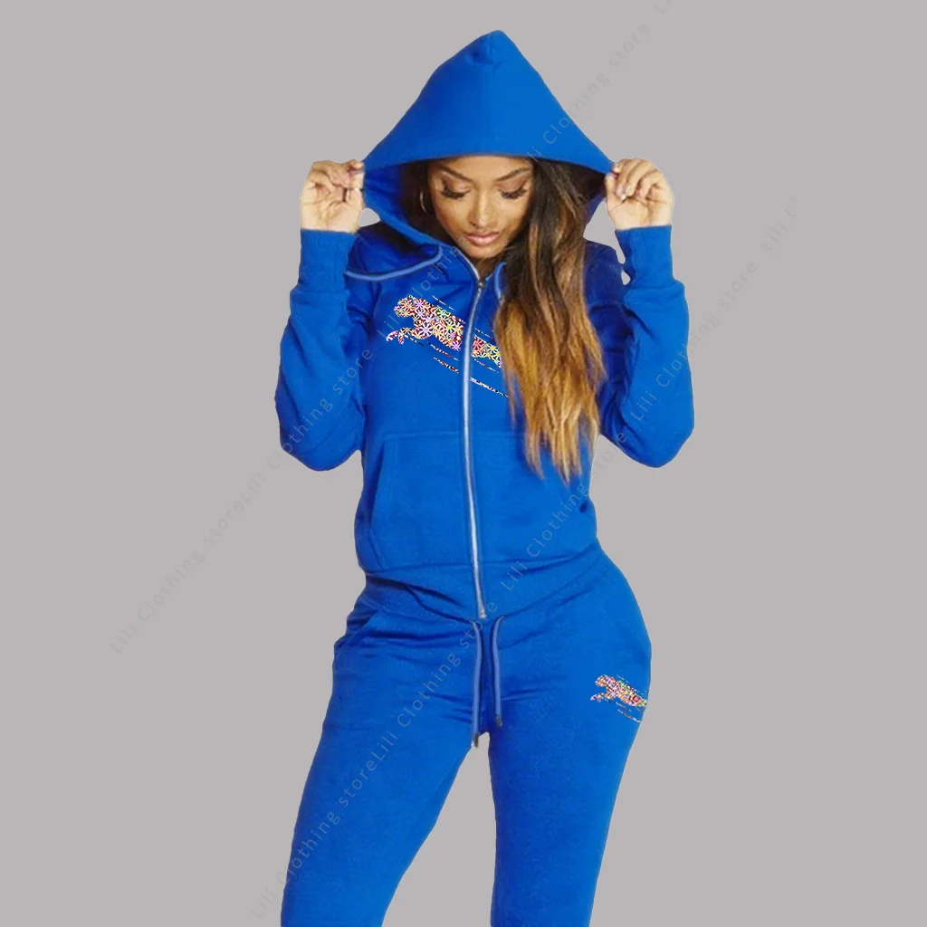 Women’s Track Suit Aesthetic Hoodies Sweatshirts Sweatpants 2 Piece Set Zipper Cardigan High quality Sportwear Woman Pants Sets