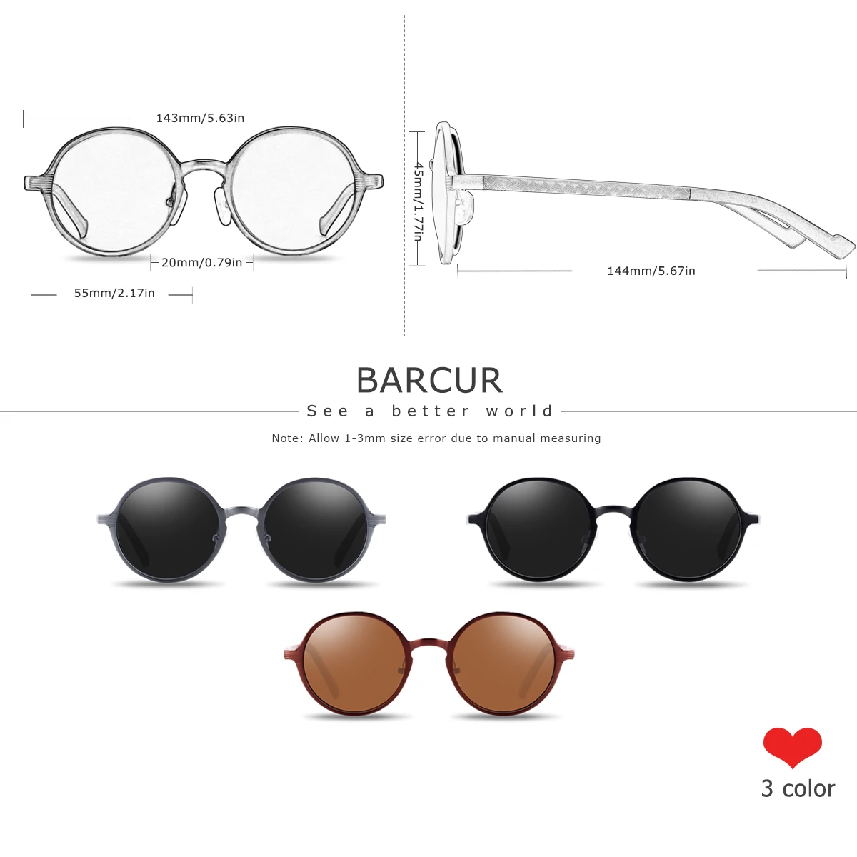 BARCUR Retro Aluminum Magnesium Alloy Circular Women Polarized Sunglasses Nostalgic Punk UV400 Men Sunglasses High end Brand Box BARCUR Retro Aluminum Magnesium Alloy Circular Women Polarized Sunglasses Nostalgic Punk UV400 Men Sunglasses High end Brand Box