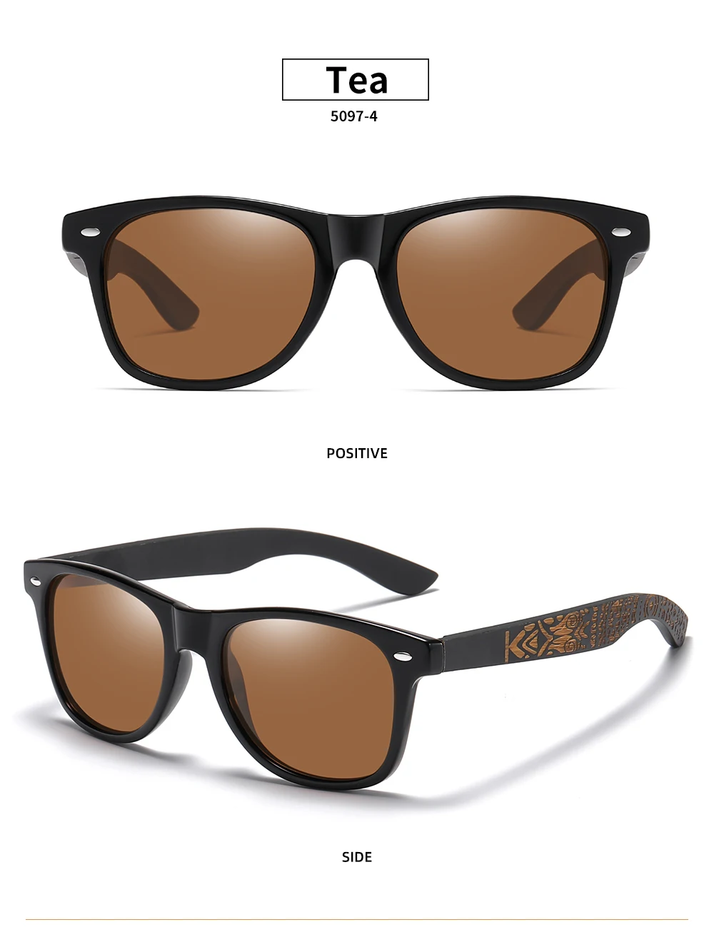 GM Brand Wooden Bamboo Polarized Men's Sunglasses Oval Frame Women Sun glasses S5097 Male Oculos de sol Masculino carton