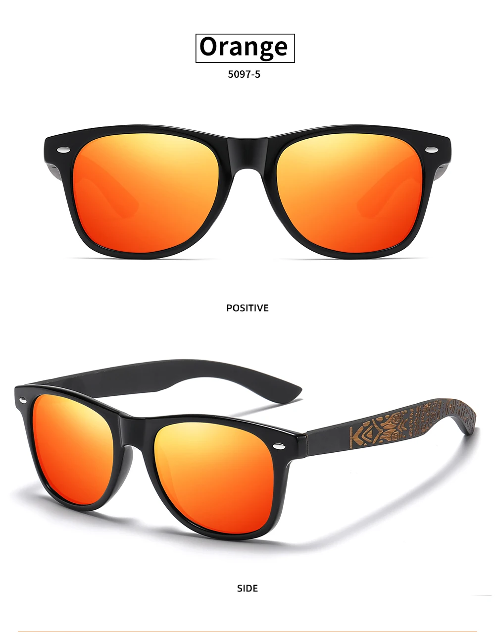 GM Brand Wooden Bamboo Polarized Men's Sunglasses Oval Frame Women Sun glasses S5097 Male Oculos de sol Masculino carton