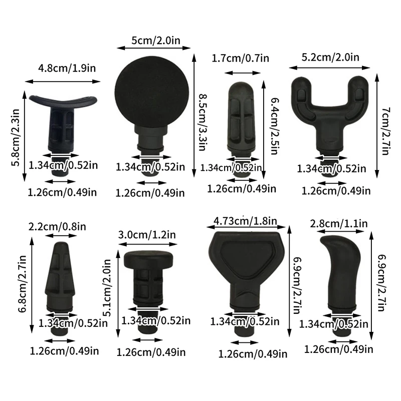 8PCS Replacement Heads For Massage Muscle Stimulator Body Relaxation Shaping Exercising Fascia Massager Heads 8PCS Replacement Heads For Massage Muscle Stimulator Body Relaxation Shaping Exercising Fascia Massager Heads