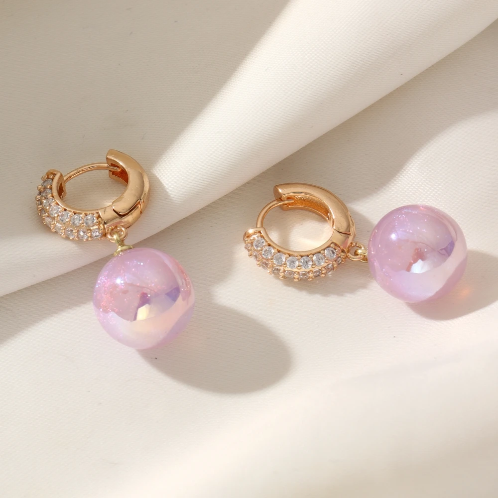 MrZMsZ Fashion Imitation Pearl Dangle Earrings for Women New Golden Zirconia Drop Earring Wedding Party Jewelry Accessories