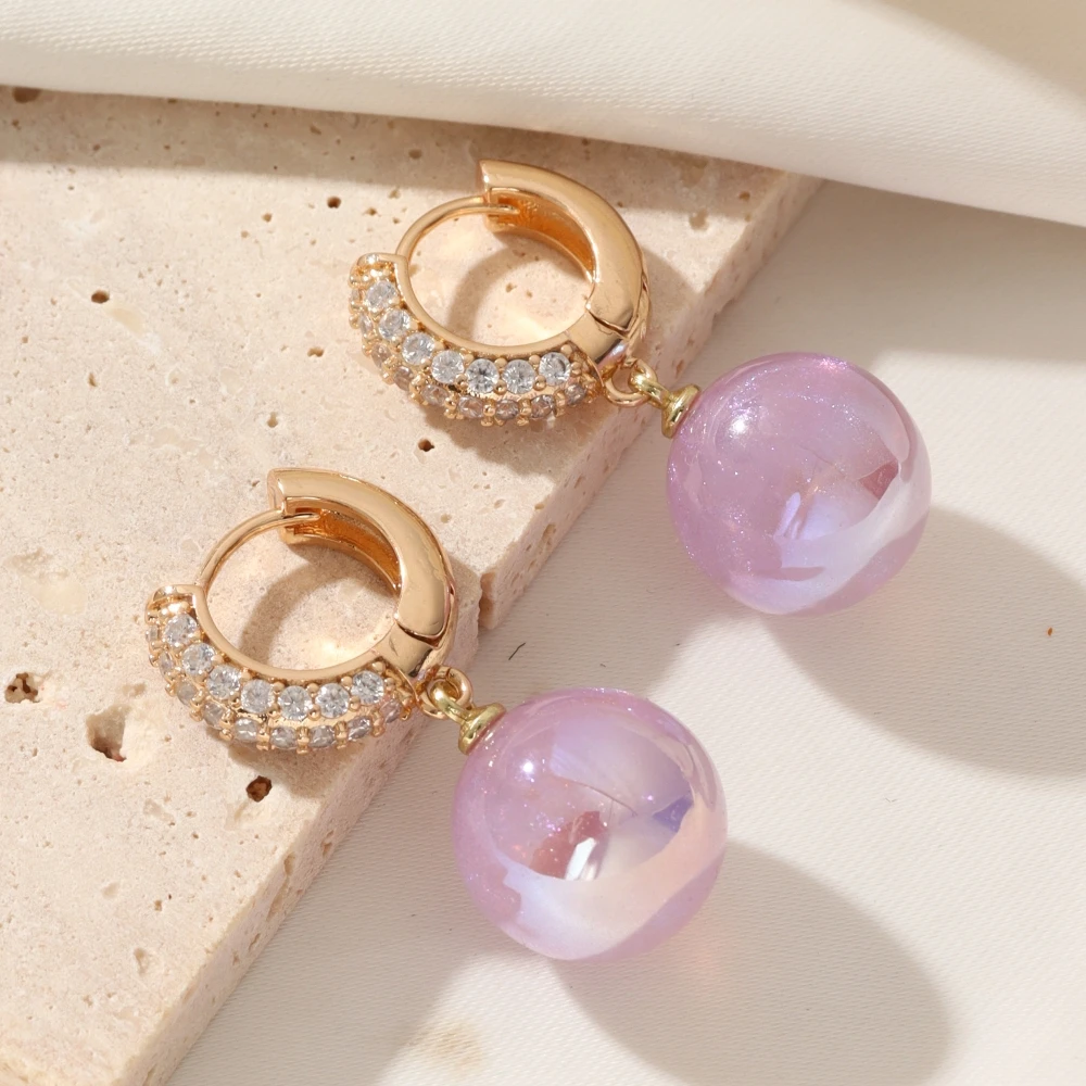 MrZMsZ Fashion Imitation Pearl Dangle Earrings for Women New Golden Zirconia Drop Earring Wedding Party Jewelry Accessories