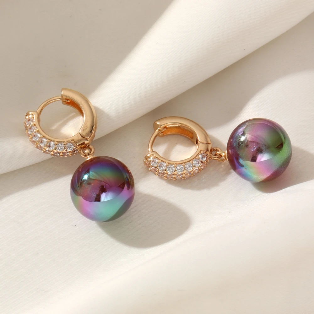 MrZMsZ Fashion Imitation Pearl Dangle Earrings for Women New Golden Zirconia Drop Earring Wedding Party Jewelry Accessories