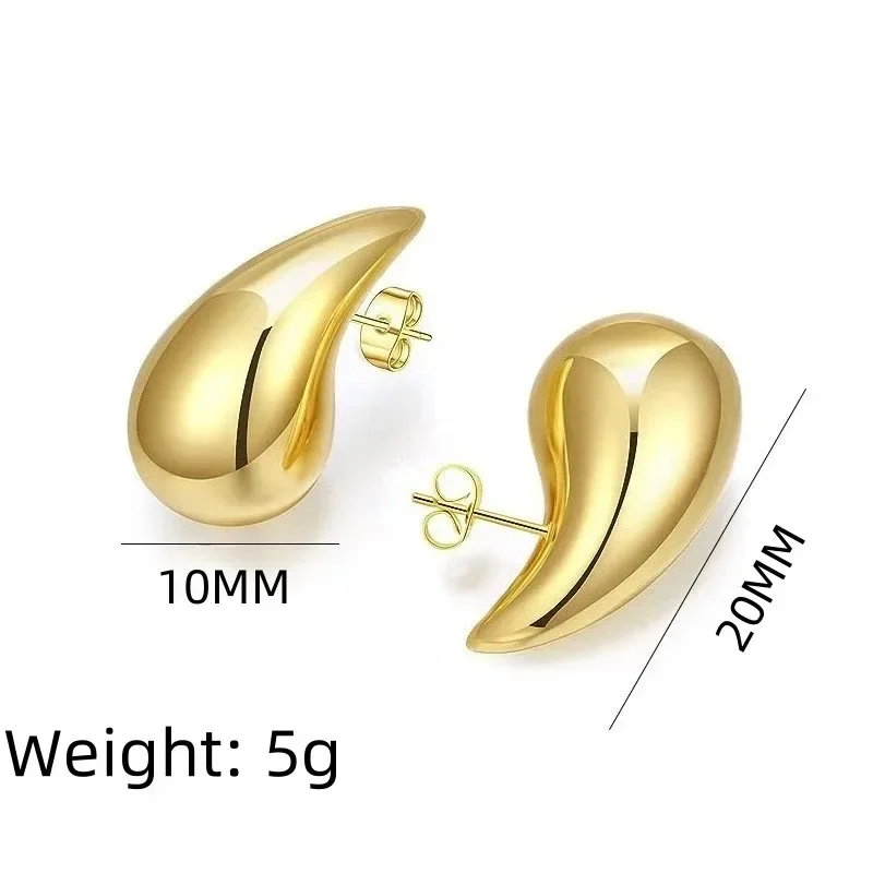 925 Sterling Silver 18K Gold Plated Chunky Dome Water Drop Earring for Women Vintage Glossy Thick Teardrop Hoop Earrings Jewelry 925 Sterling Silver 18K Gold Plated Chunky Dome Water Drop Earring for Women Vintage Glossy Thick Teardrop Hoop Earrings Jewelry