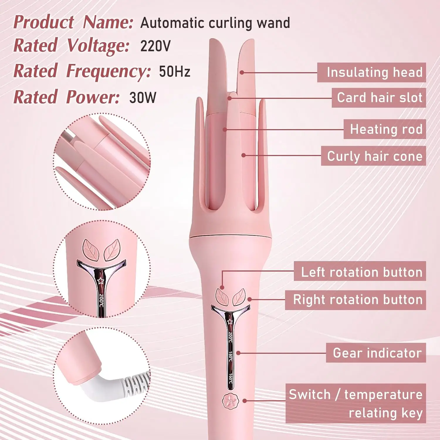 Automatic Curling Iron 32 mm Big Roll Anion Ceramic Hair Curler 4-Speed Adjustable Fast Heating Fashion Styling Tools
