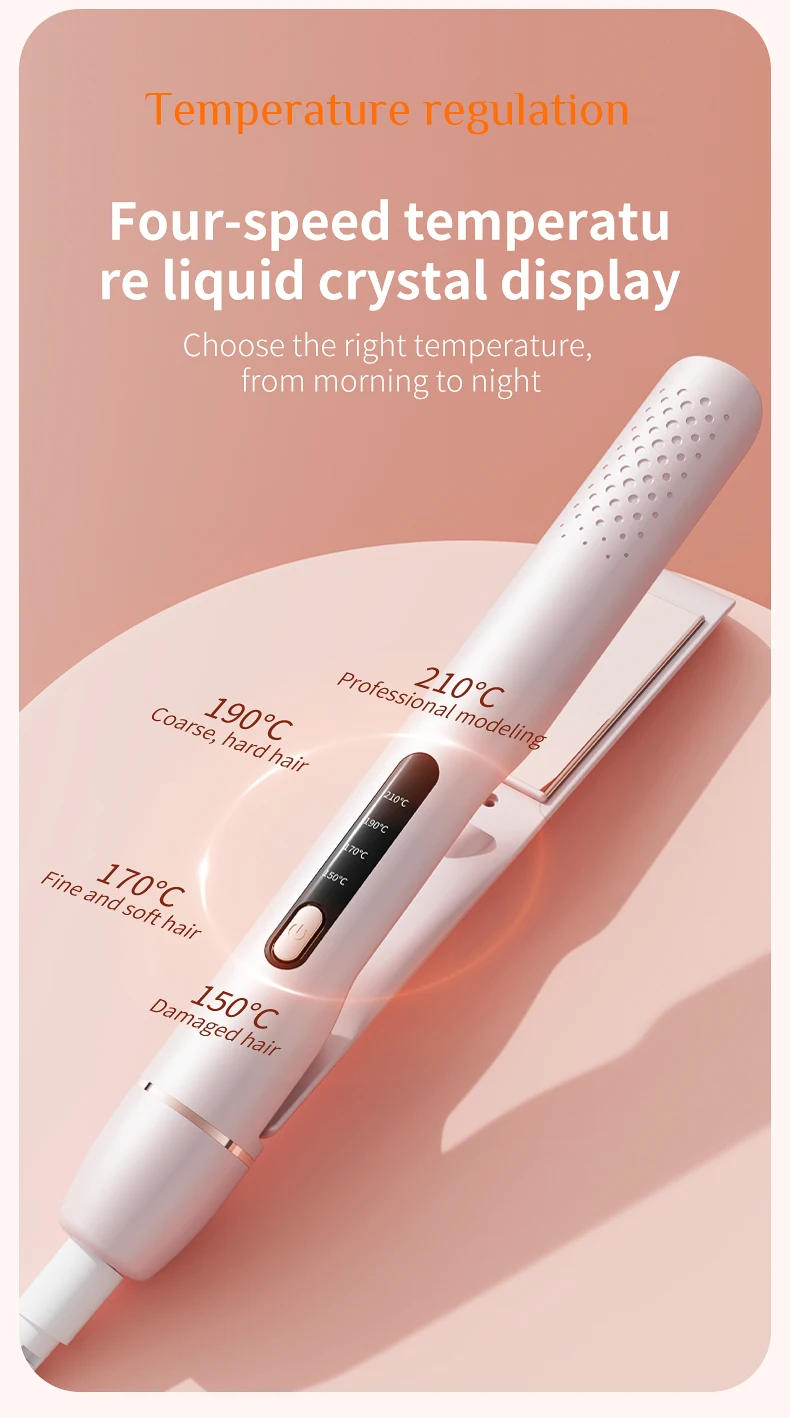 2 in 1 Hair Straightener Curling Iron Professional Styling Tool LCD Display Quick Heating Straightening Iron Home Travel Use 2 in 1 Hair Straightener Curling Iron Professional Styling Tool LCD Display Quick Heating Straightening Iron Home Travel Use