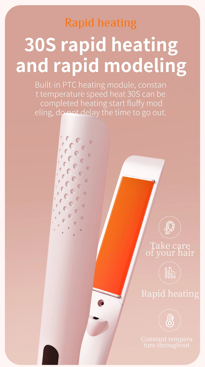 2 in 1 Hair Straightener Curling Iron Professional Styling Tool LCD Display Quick Heating Straightening Iron Home Travel Use 2 in 1 Hair Straightener Curling Iron Professional Styling Tool LCD Display Quick Heating Straightening Iron Home Travel Use