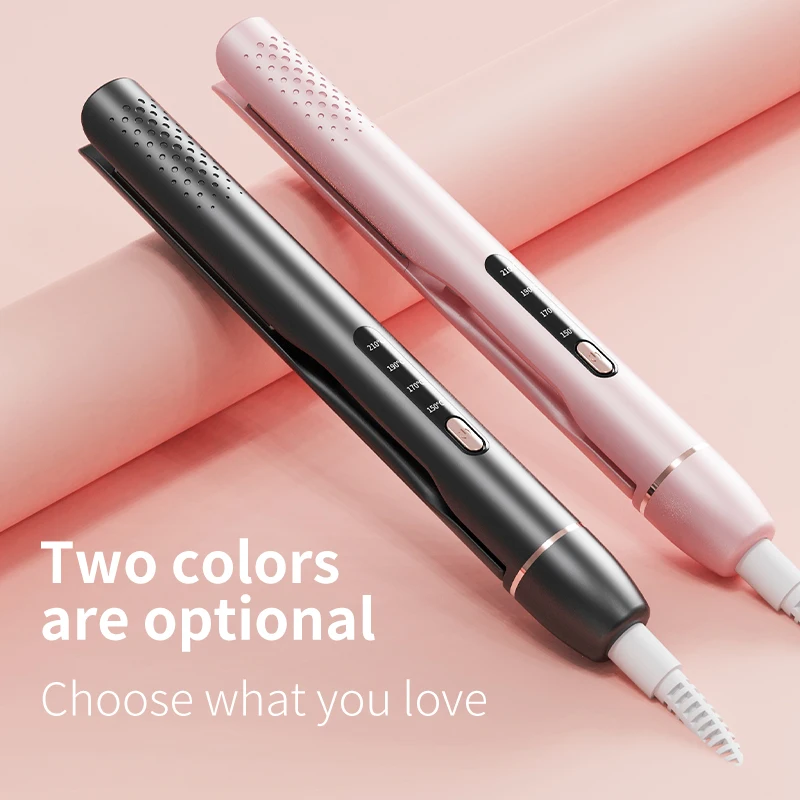 2 in 1 Hair Straightener Curling Iron Professional Styling Tool LCD Display Quick Heating Straightening Iron Home Travel Use