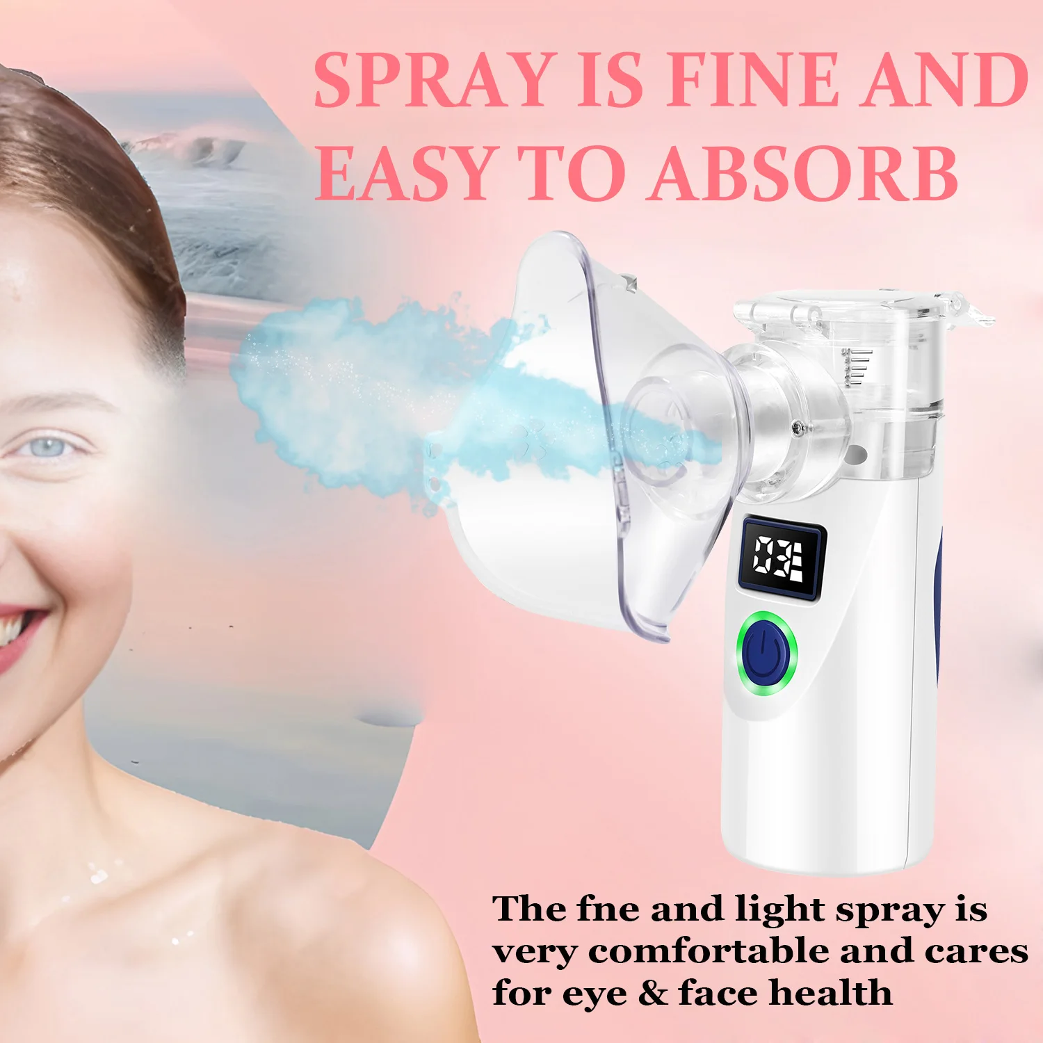 Facial Nano Ionic Face Steamer for Facial Pores Sauna Skin Moisturizing Cleansing Spray humidifier Equipped with digital displa