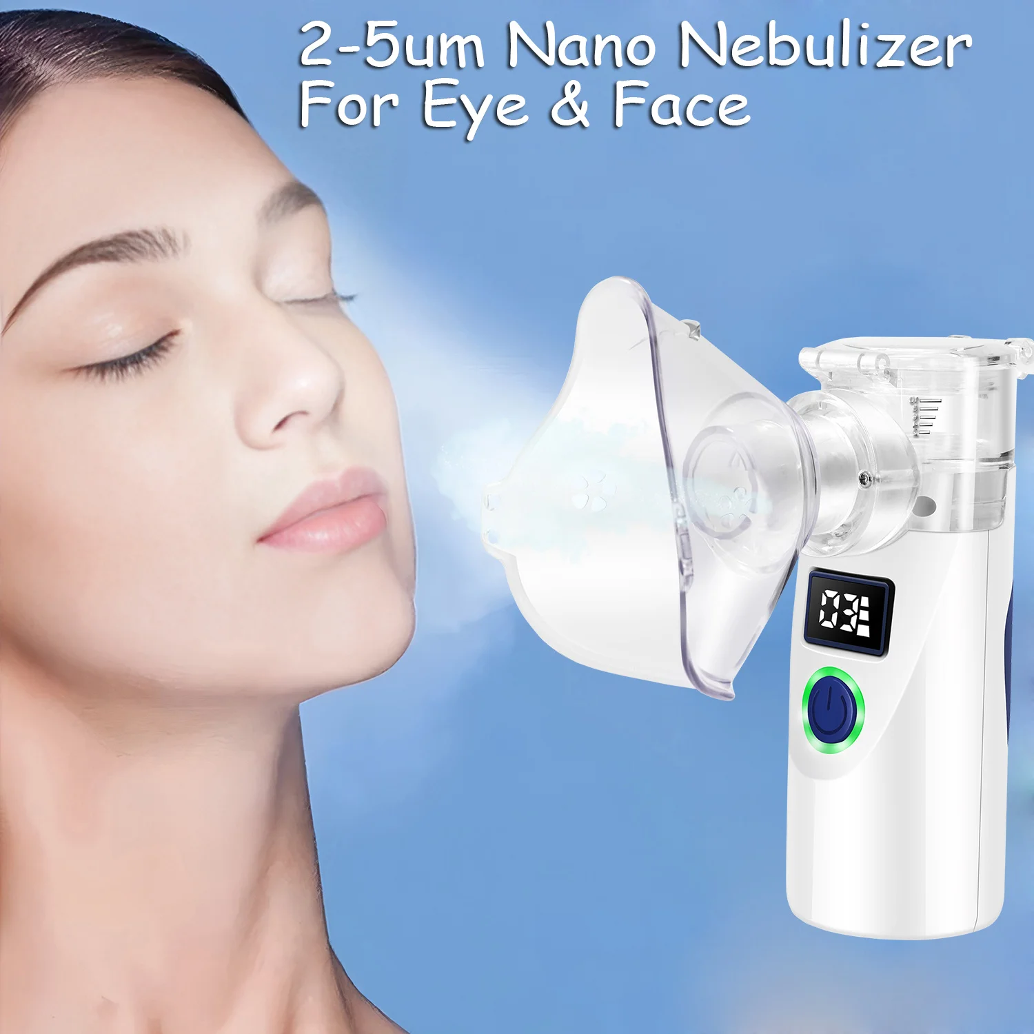 Facial Nano Ionic Face Steamer for Facial Pores Sauna Skin Moisturizing Cleansing Spray humidifier Equipped with digital displa