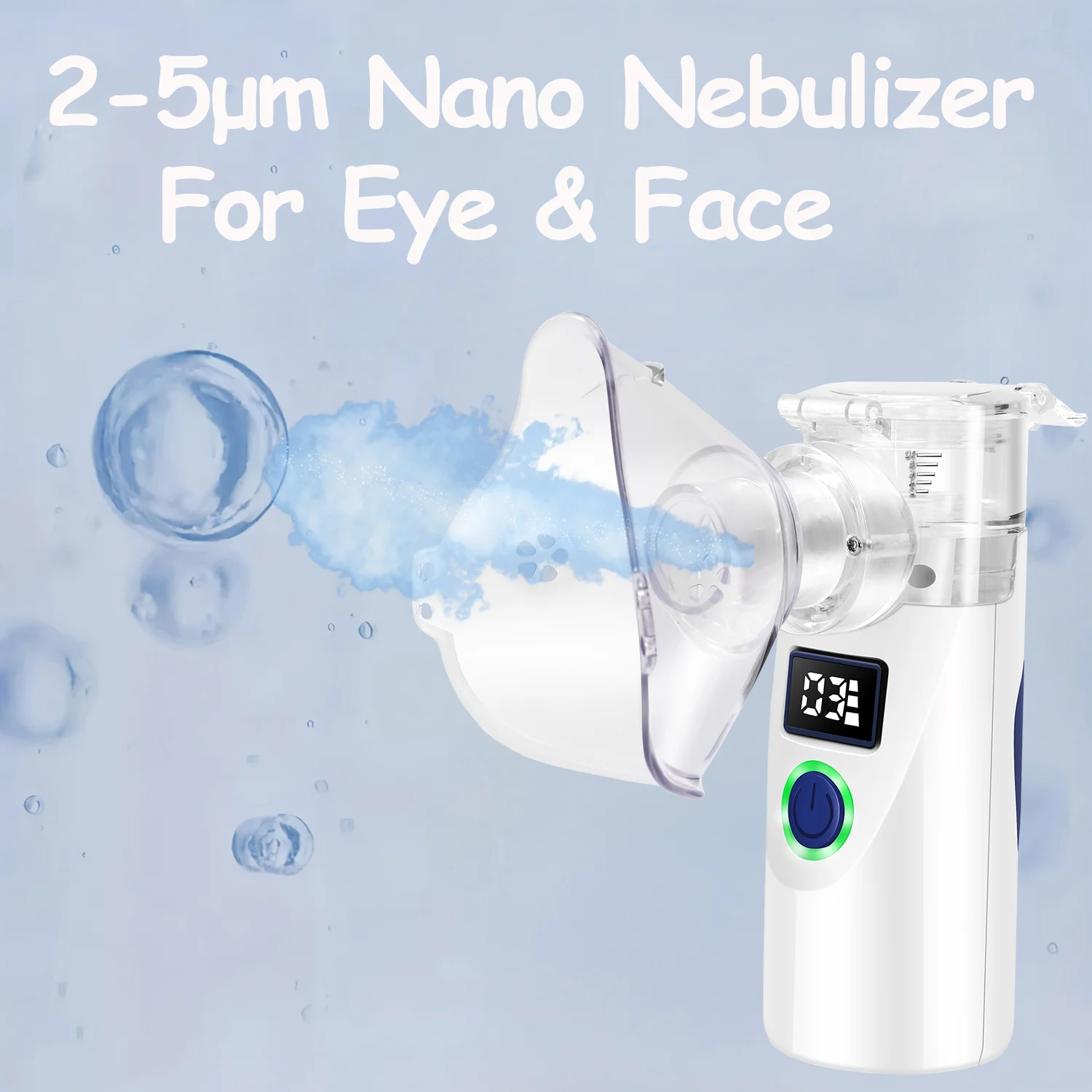 Facial Nano Ionic Face Steamer for Facial Pores Sauna Skin Moisturizing Cleansing Spray humidifier Equipped with digital displa