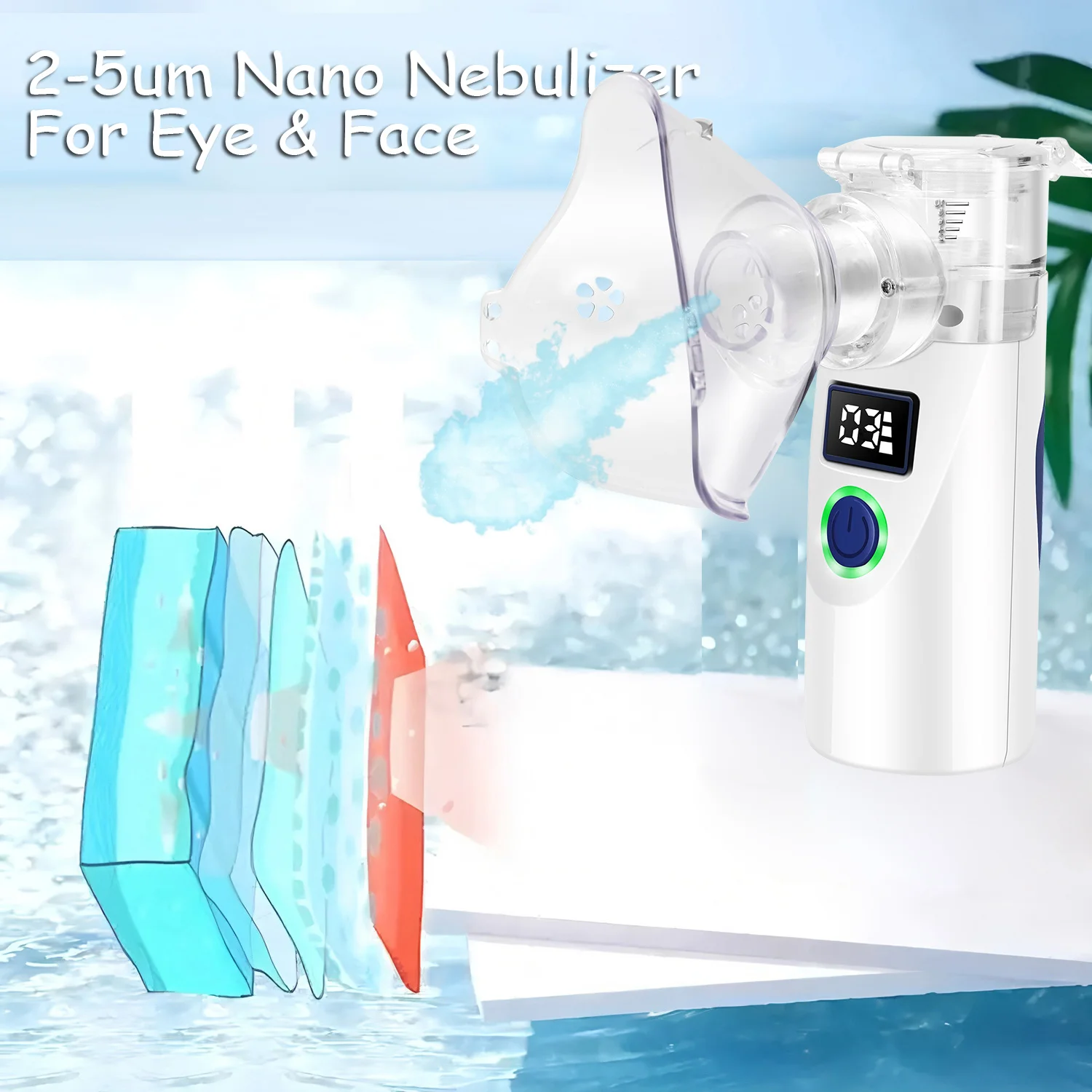 Facial Nano Ionic Face Steamer for Facial Pores Sauna Skin Moisturizing Cleansing Spray humidifier Equipped with digital displa