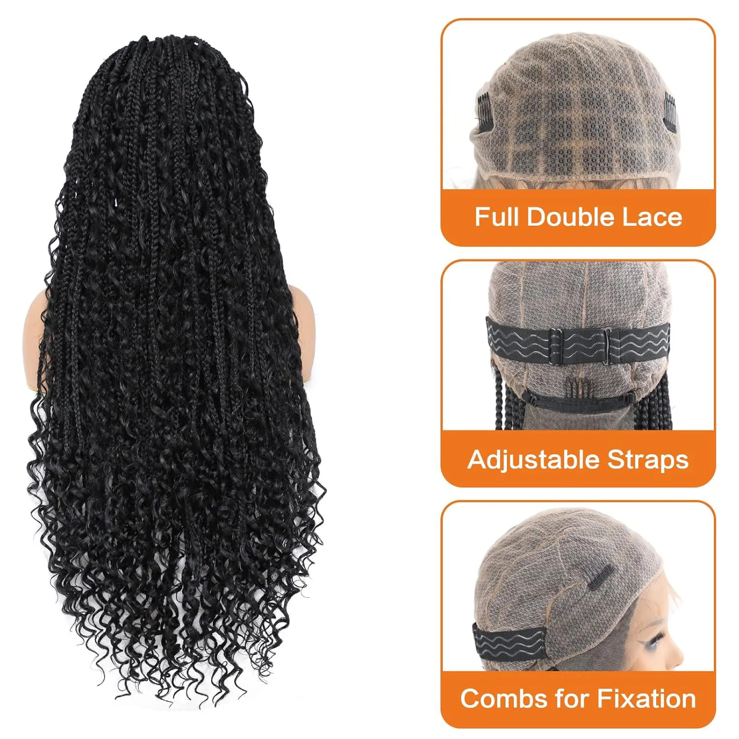 Synthetic Long Bohemian Braided Wigs Boho Box Braid Wigs for Black Women Twisted Braids Full Lace Braided Wigs with Baby Hair Synthetic Long Bohemian Braided Wigs Boho Box Braid Wigs for Black Women Twisted Braids Full Lace Braided Wigs with Baby Hair