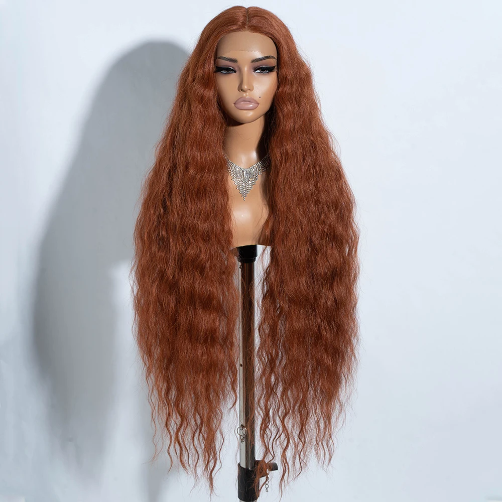 Synthetic Lace Front Curly Wigs For Women 42 inches Soft Wavy Ombre Blonde Ginger Highlight Cosplay Wigs Heat Resistant Synthetic Lace Front Curly Wigs For Women 42 inches Soft Wavy Ombre Blonde Ginger Highlight Cosplay Wigs Heat Resistant