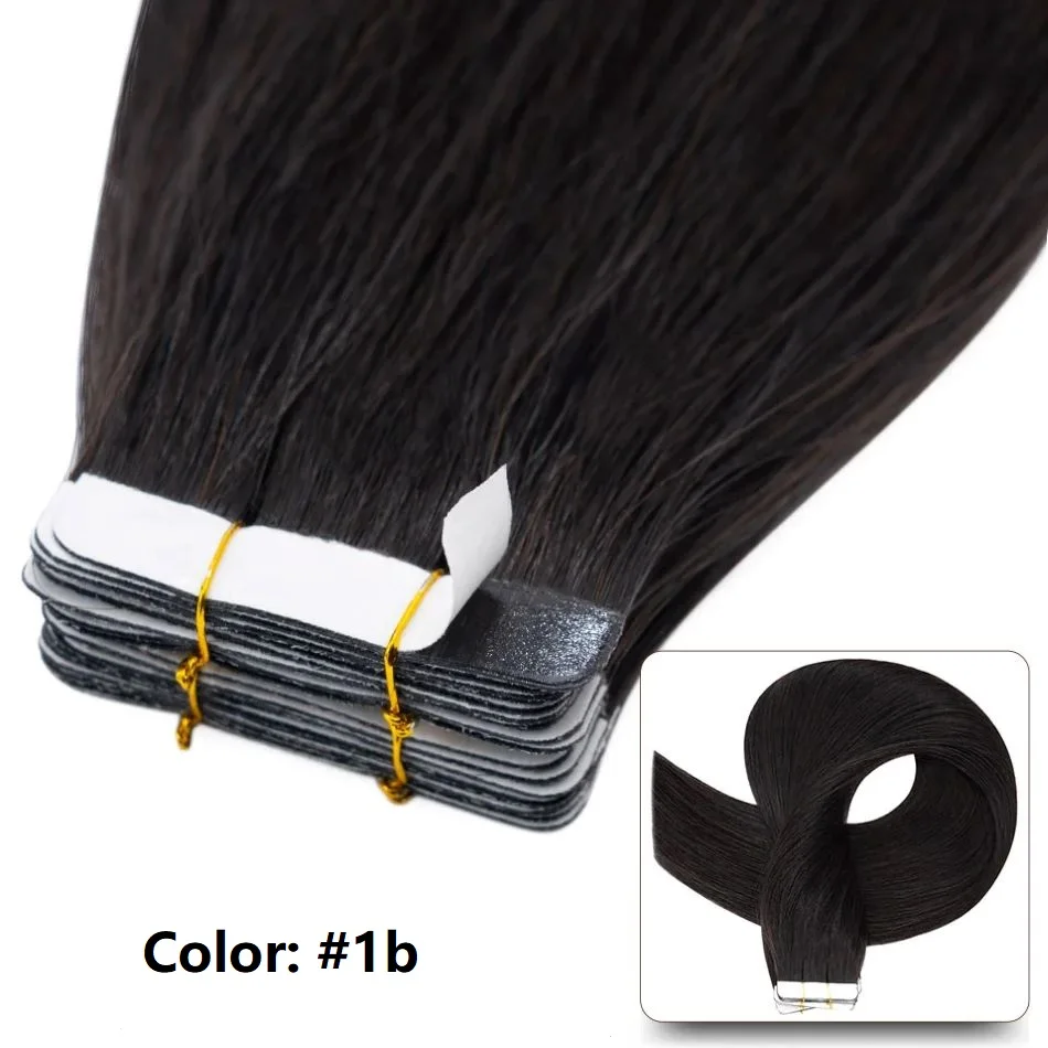 Tape in Hair Extensions Human Hair Brazilian Hair 100% Human Hair Extensions 20 Pcs Straight for Women
