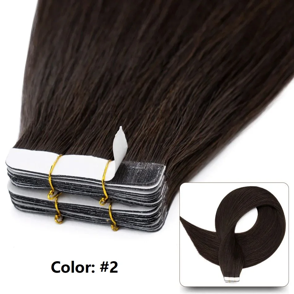 Tape in Hair Extensions Human Hair Brazilian Hair 100% Human Hair Extensions 20 Pcs Straight for Women