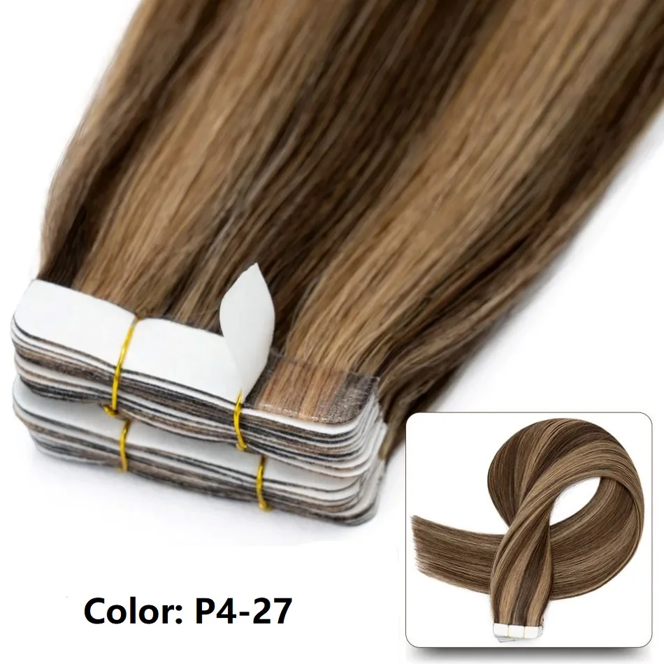 Tape in Hair Extensions Human Hair Brazilian Hair 100% Human Hair Extensions 20 Pcs Straight for Women