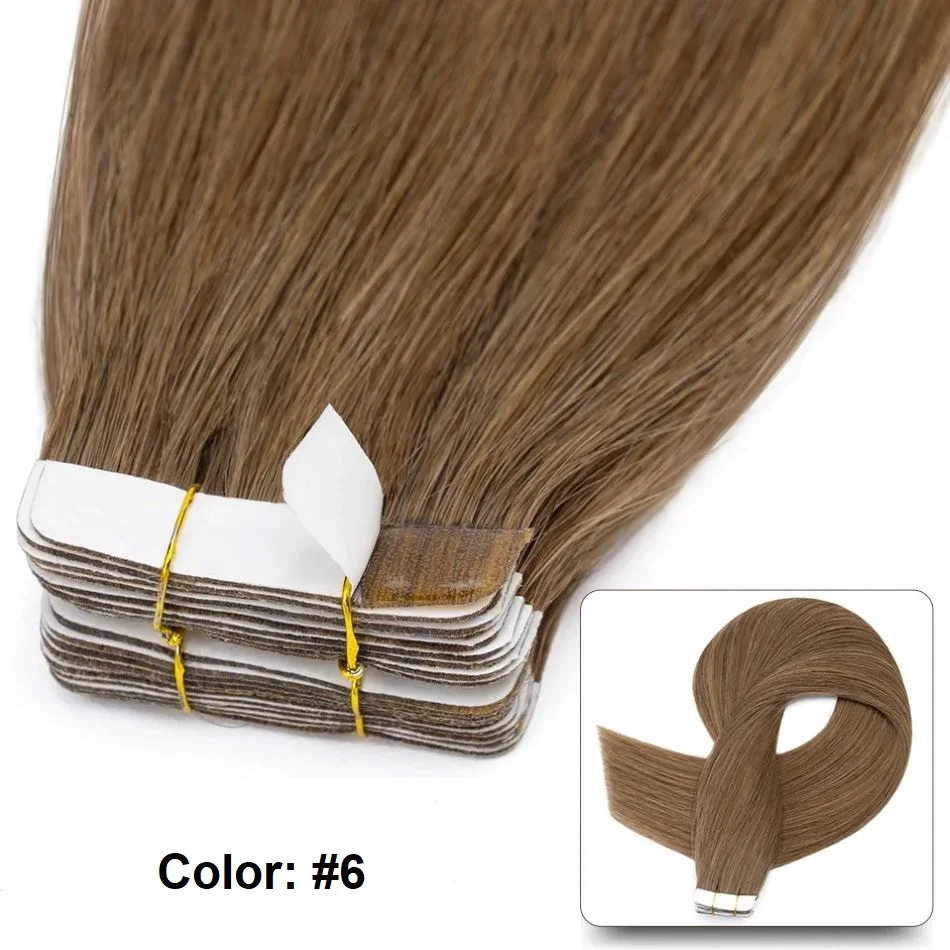 Tape in Hair Extensions Human Hair Brazilian Hair 100% Human Hair Extensions 20 Pcs Straight for Women