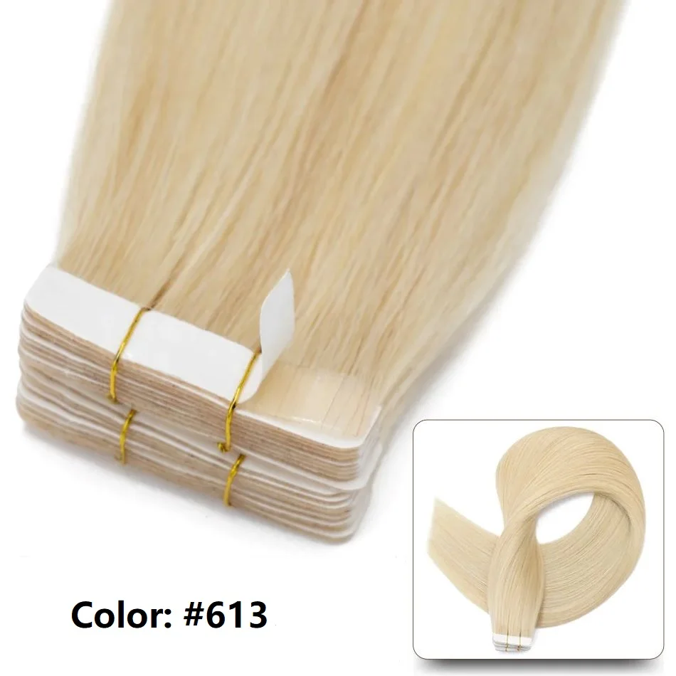Tape in Hair Extensions Human Hair Brazilian Hair 100% Human Hair Extensions 20 Pcs Straight for Women