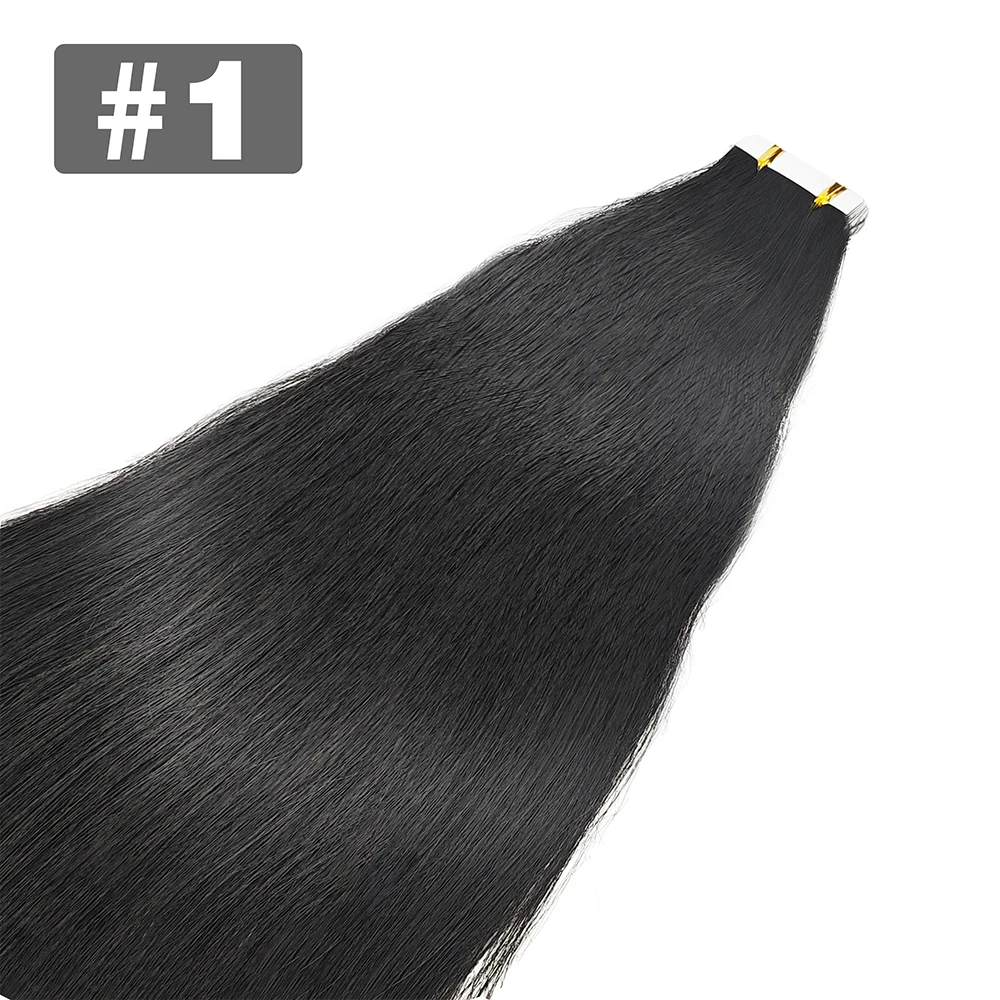 Tape in Hair Extensions Human Hair Brazilian Hair 100% Human Hair Extensions 20 Pcs Straight for Women