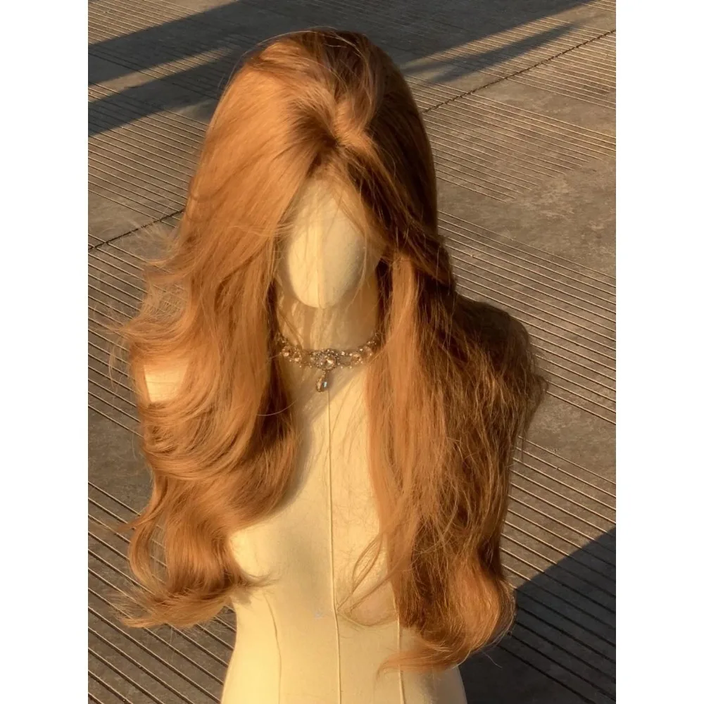 Princesse Wigs for Women Brown Long Curly Hair Big Wave Wig Natural Curls Headband Lolita Wig Heat Resistant Synthetic 가발