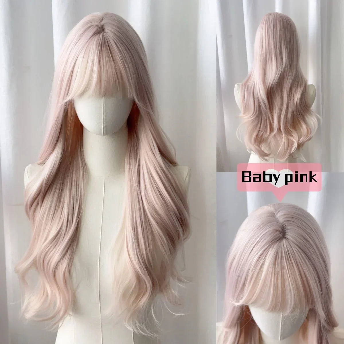 Princesse Wigs for Women Brown Long Curly Hair Big Wave Wig Natural Curls Headband Lolita Wig Heat Resistant Synthetic 가발