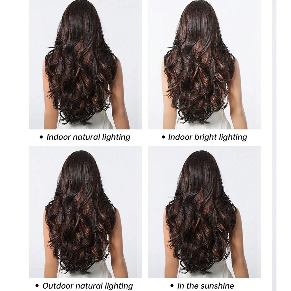 26in Highlight Brown Wave Curly Wigs Heat Resistant Synthetic Hair for Women Natural Look for Cosplay,Daily Use,Halloween Party 26in Highlight Brown Wave Curly Wigs Heat Resistant Synthetic Hair for Women Natural Look for Cosplay,Daily Use,Halloween Party