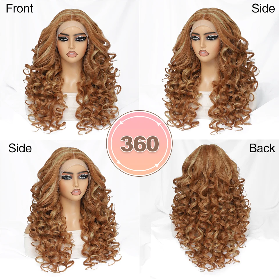 24Inch Latisha Synthetic Lace Front Wigs For Women Curly Afro Lace Wigs Black Blonde Orange 13X4.5X1 Cosplay Hair Daily Use