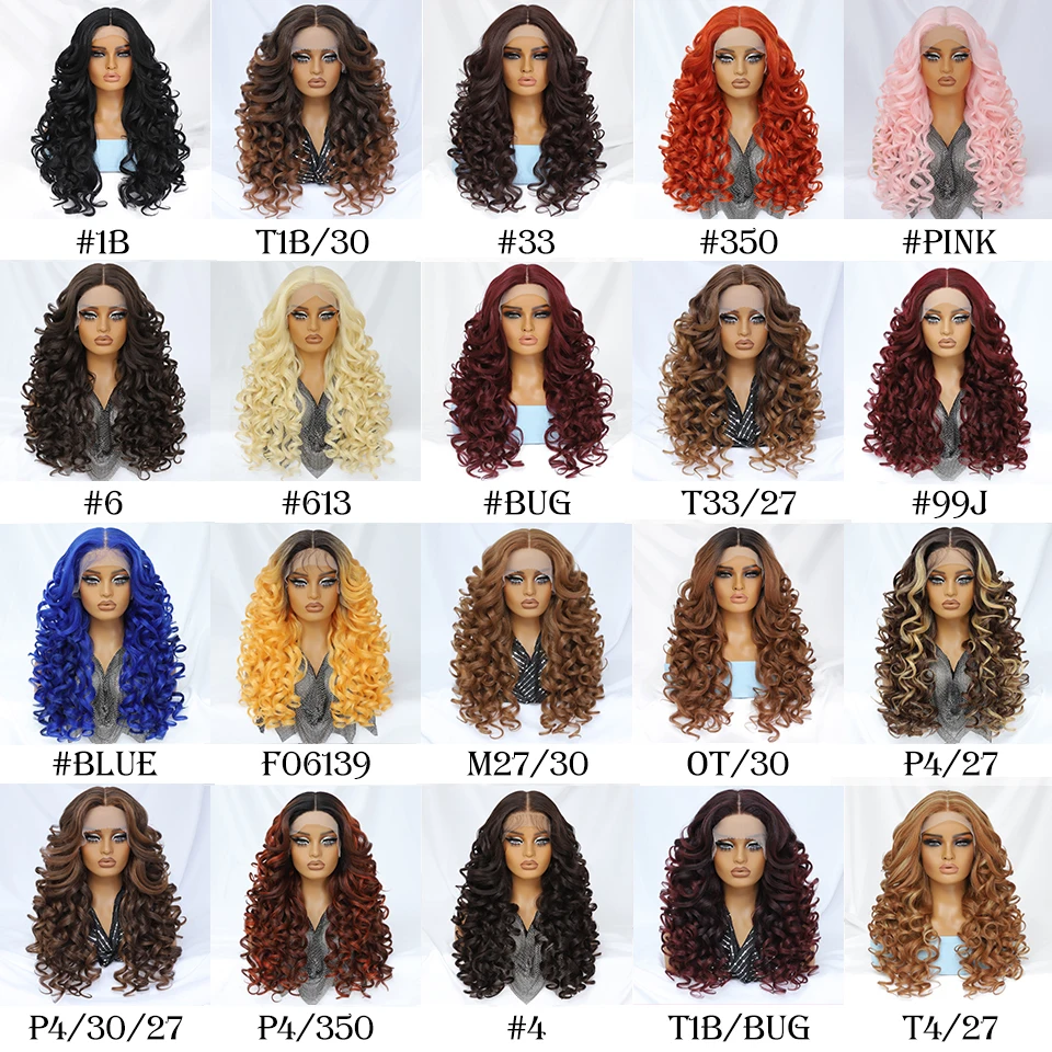 24Inch Latisha Synthetic Lace Front Wigs For Women Curly Afro Lace Wigs Black Blonde Orange 13X4.5X1 Cosplay Hair Daily Use