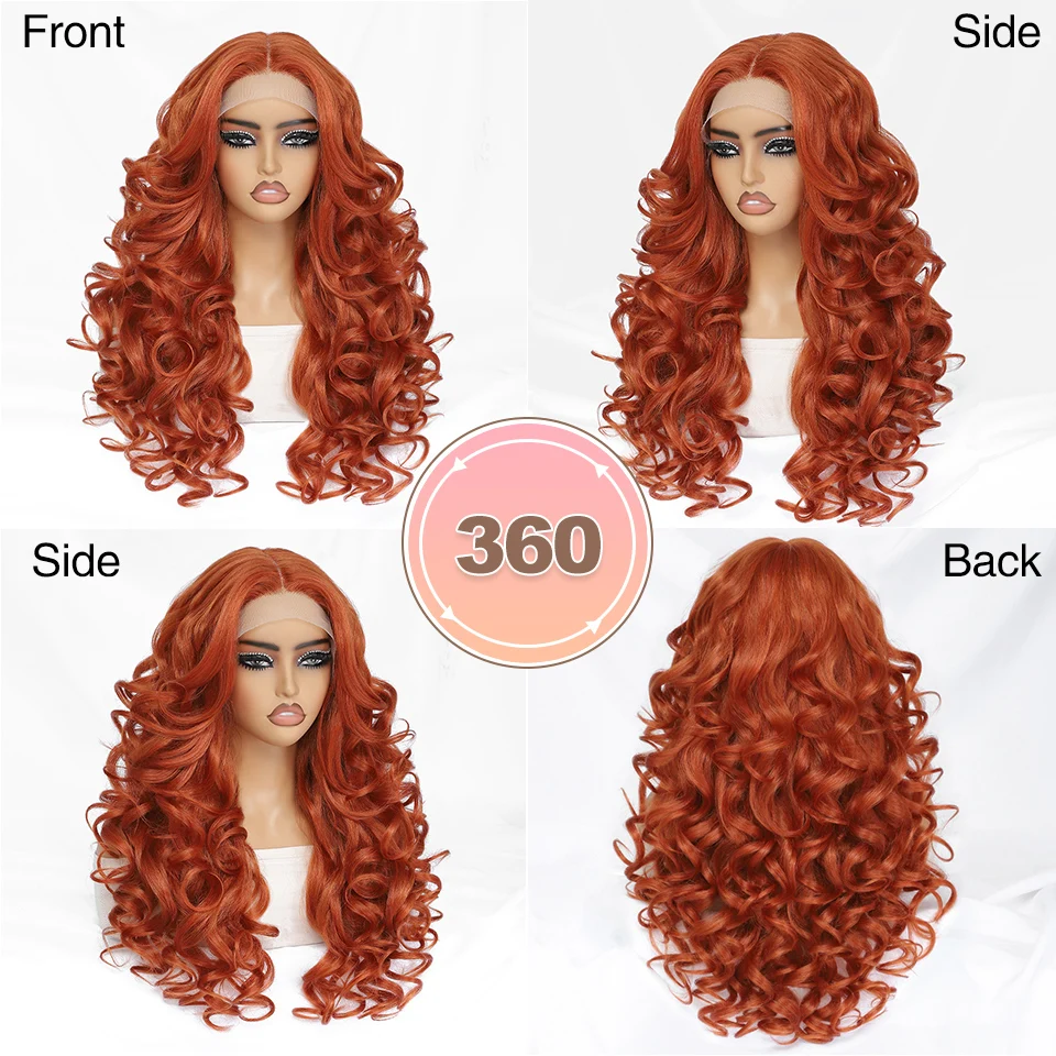 24Inch Latisha Synthetic Lace Front Wigs For Women Curly Afro Lace Wigs Black Blonde Orange 13X4.5X1 Cosplay Hair Daily Use