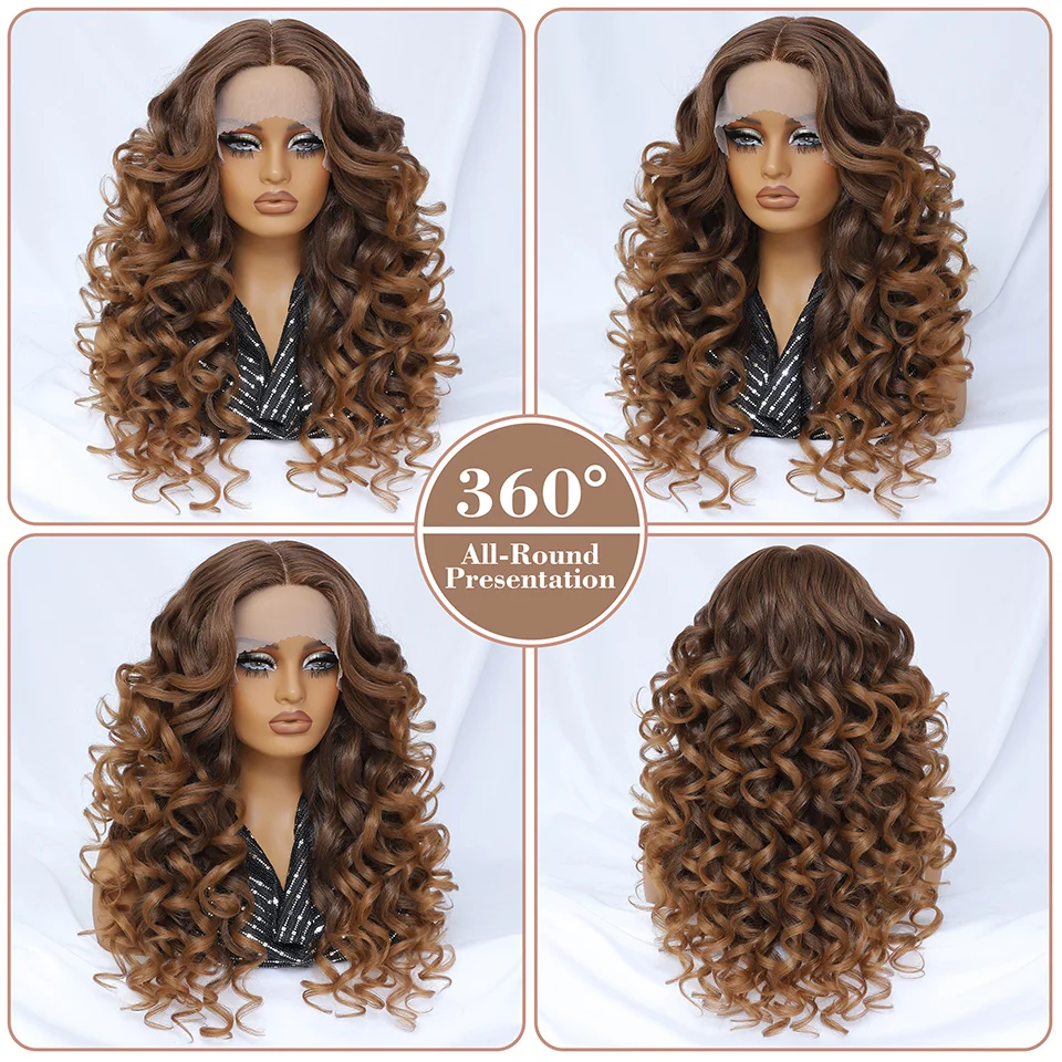 24Inch Latisha Synthetic Lace Front Wigs For Women Curly Afro Lace Wigs Black Blonde Orange 13X4.5X1 Cosplay Hair Daily Use