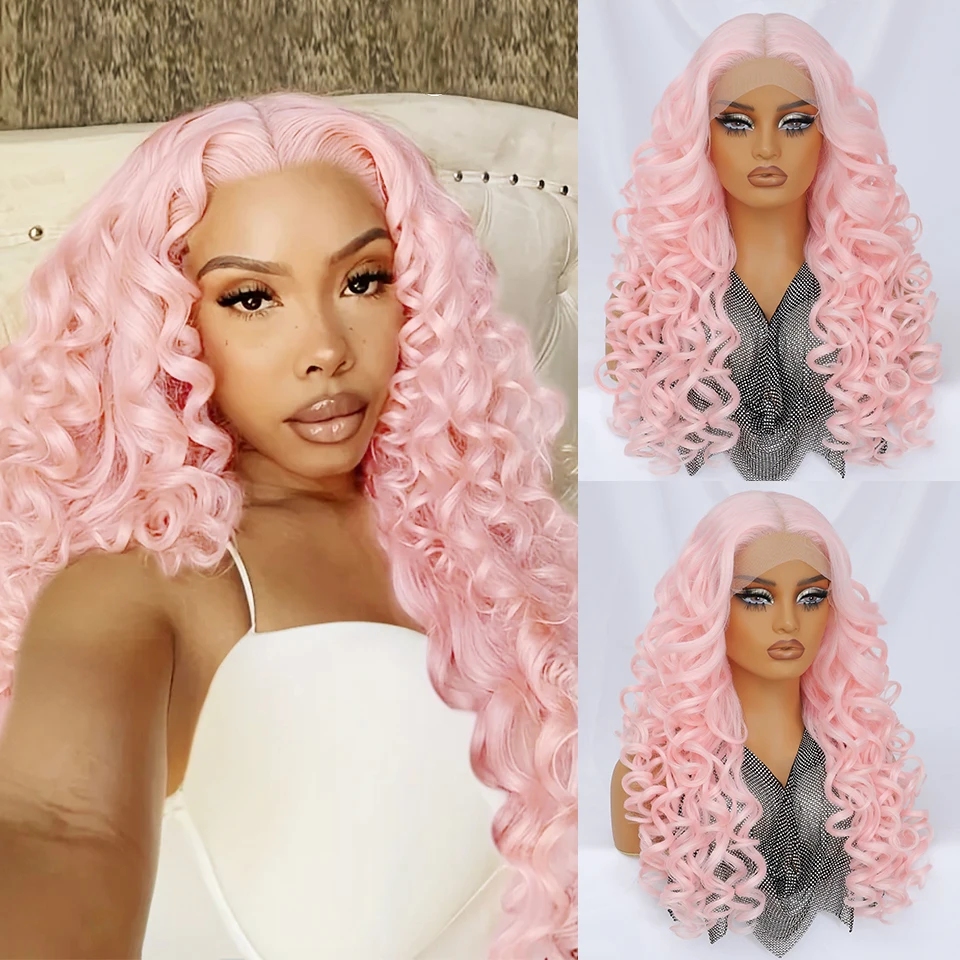 24Inch Latisha Synthetic Lace Front Wigs For Women Curly Afro Lace Wigs Black Blonde Orange 13X4.5X1 Cosplay Hair Daily Use