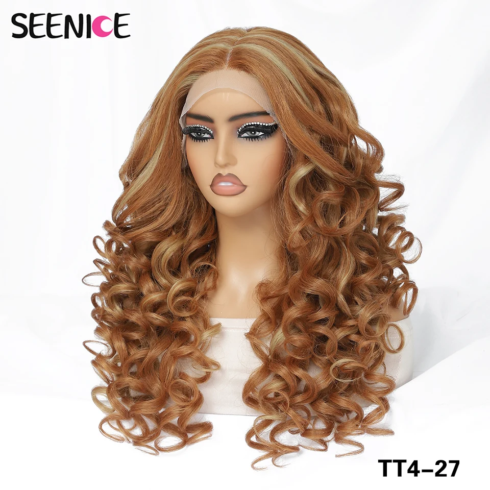 24Inch Latisha Synthetic Lace Front Wigs For Women Curly Afro Lace Wigs Black Blonde Orange 13X4.5X1 Cosplay Hair Daily Use